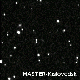 MASTER-teleskoopin kuvista tehty animaatio asteroidin liikkeistä taivaalla