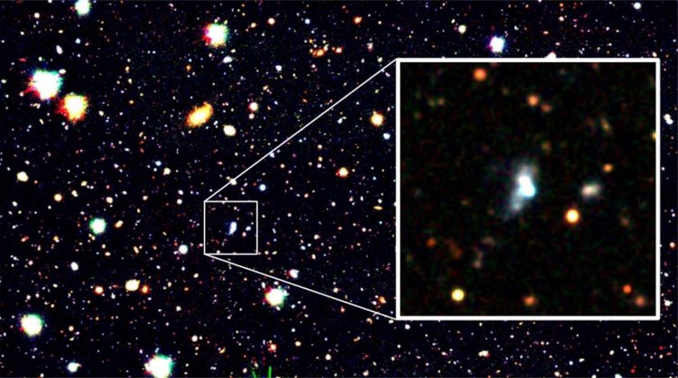 Обнаружена молодая галактика с рекордно низким содержанием кислорода