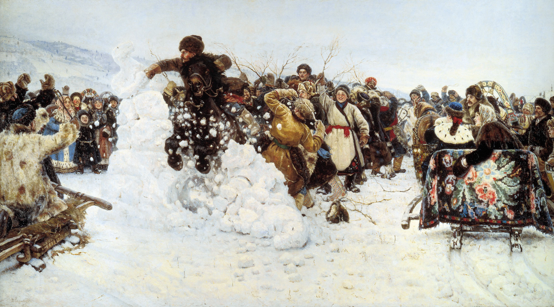 В.И. Суриков. «Взятие снежного городка» (сибирский обычай). 1891 г.