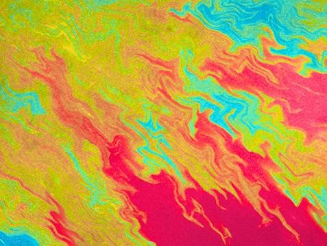 Два типа плазмид, окрашенные в красный и синий цвета, образуют сложные узоры, конкурируя за доминирование в бактериальной колонии. Фото: Fernando Rossine / Harvard Medical School