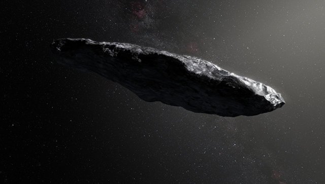 Оумуамуа в представлении художника/CC BY-SA 4.0 / ESO/M. Kornmesser