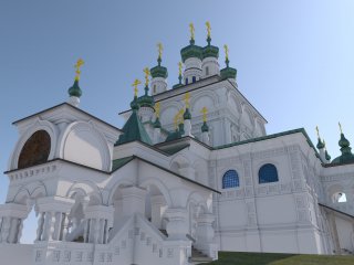 Рендер информационной модели Троицкого собора в Соликамске