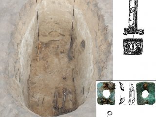 Погребение №1 кургана №5/Фото предоставлены П.Г. Дядьковым и Ж.В. Марченко