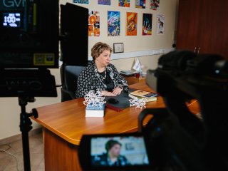 Лекция академика Юлии Горбуновой о металлоорганических каркасах. Фото: Ольга Мерзлякова / Научная Россия