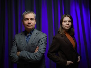 А.В. Дунаев и Ю.И. Локтионова в студии портала «Научная Россия». Фото: Елена Либрик / «Научная Россия»