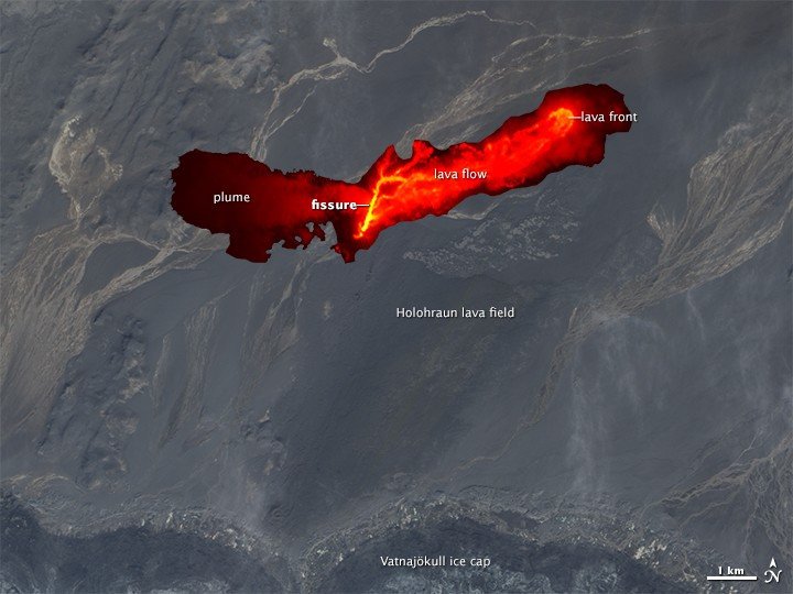 Извержение Бардарбунги: вид из космоса