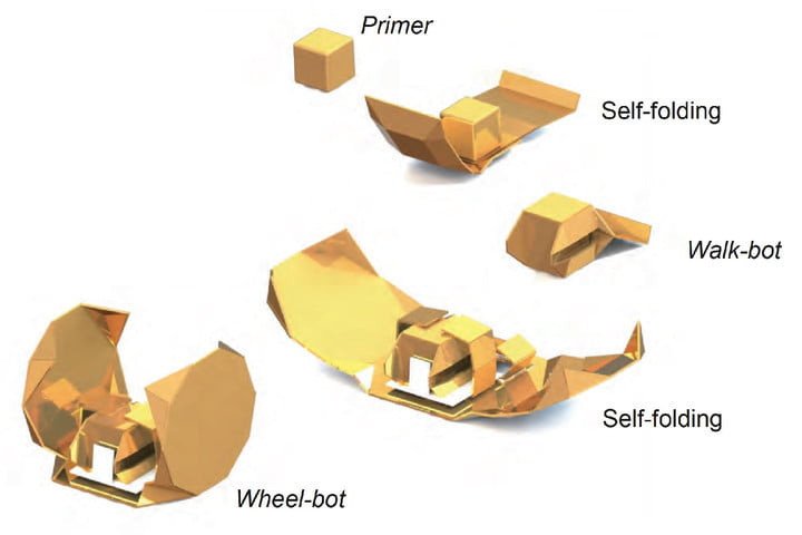 Оригами-робот умеет становиться колесом, планером и кораблем