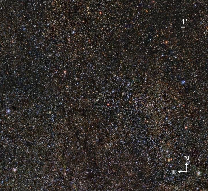 Обнаружено массивное звездное скопление среднего возраста в созвездии Щит