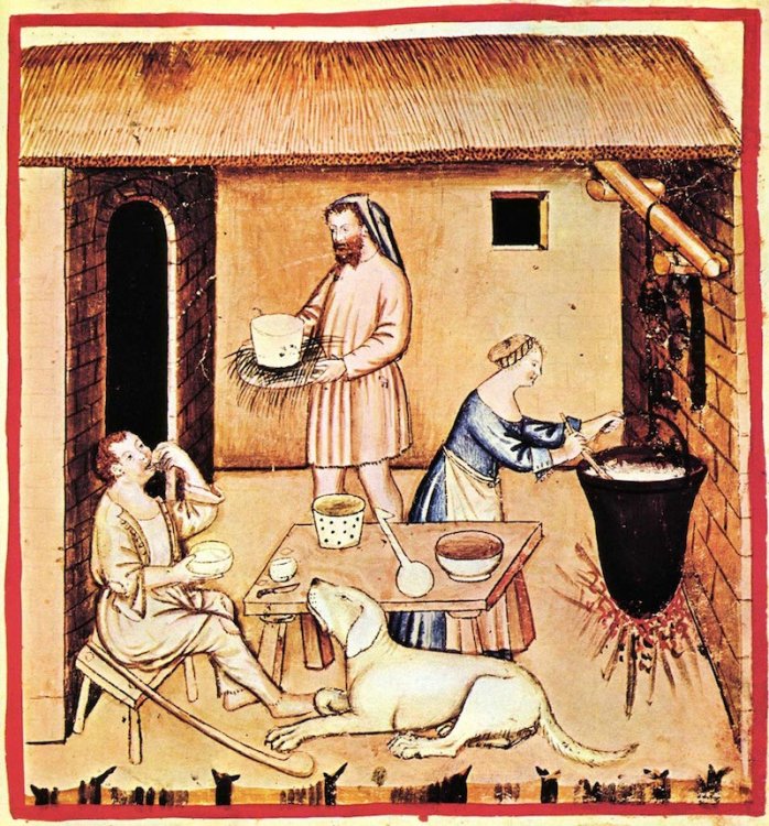 Изготовление сыра в Европе 14-го века