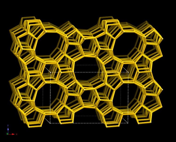 Схематическое изображение структуры цеолита (источник: Database of Zeolite Structures)