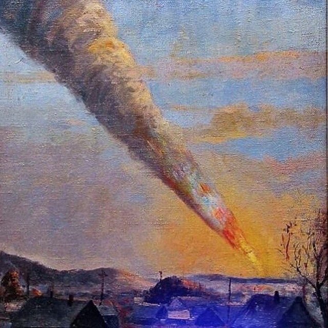 Картина П.И. Медведева, посвященная падению Сихотэ-Алинского метеорита