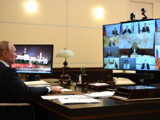 Совещание о санитарно-эпидемиологической обстановке (в режиме видеоконференции). Фото с сайта Администрации Президента России