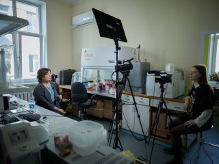 Запись лекции с Варварой Дьяконовой. Фото: Елена Либрик / «Научная Россия»