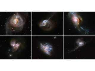 «Хаббл» увидел шесть красивых слияний галактик