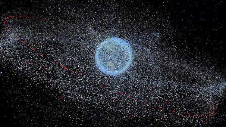 Модель распространения космического мусора вокруг Земли. Источник: Европейское космическое агентство (ESA)