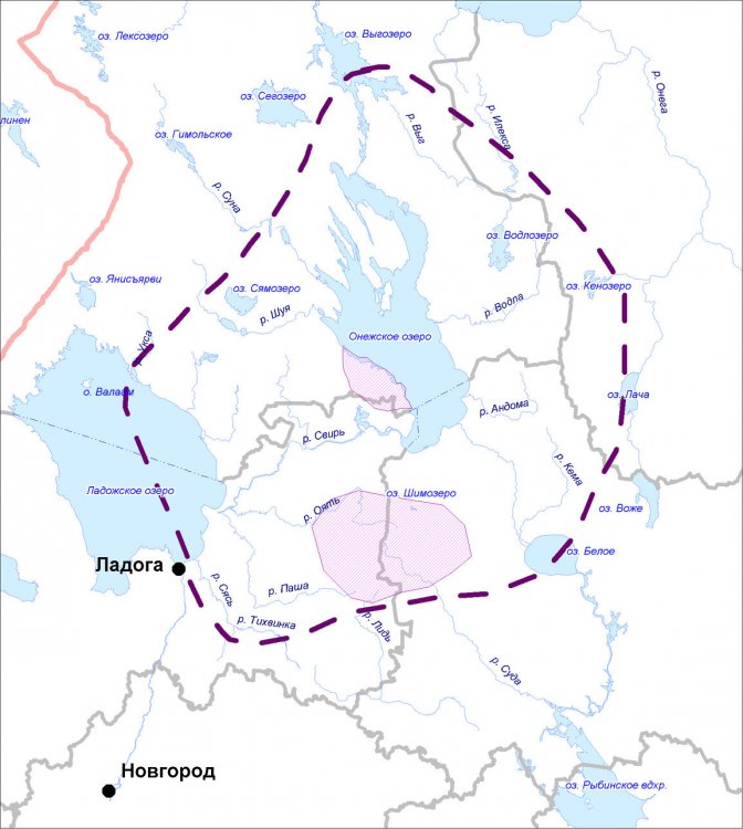 Реконструкция исторических границ вепсской территории