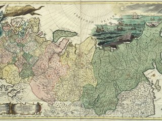 Генеральная карта Российской империи, 1745 г. Источник: Wikipedia