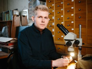 Запись лекции с кандидатом исторических наук Е.В. Сухановым. Фото: Ольга Мерзлякова / «Научная Россия»