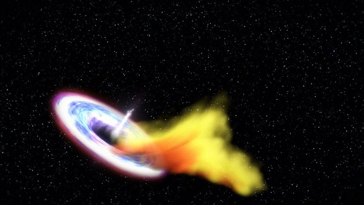 В соседней галактике черная дыра поглощает звезду