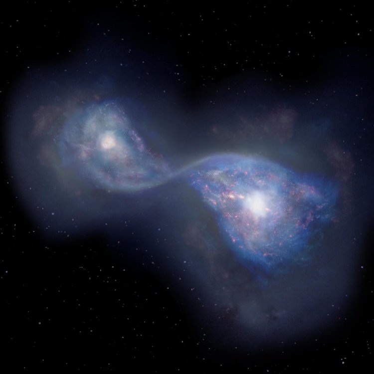 ALMA увидела слияние двух галактик в ранней Вселенной
