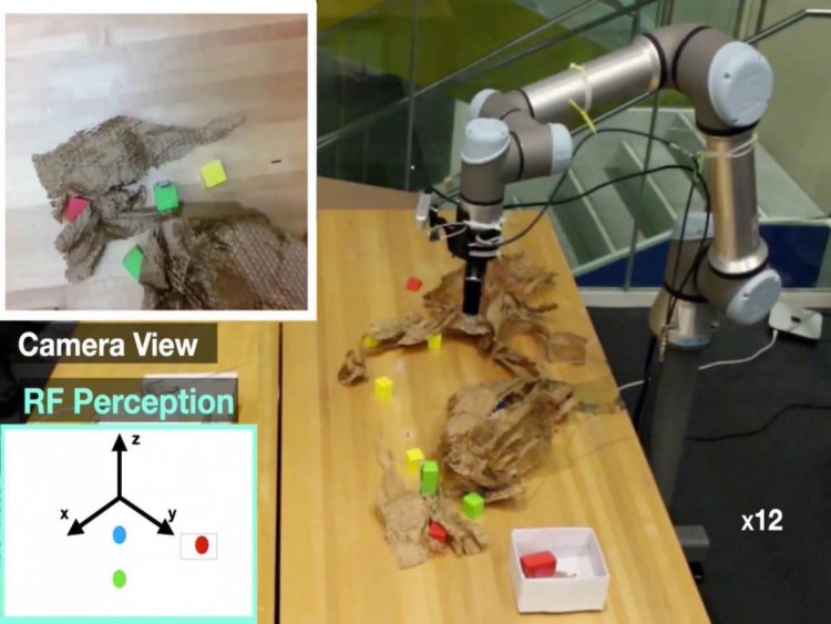 Робот RF-Grasp обнаруживает скрытые объекты «радиозрением»
