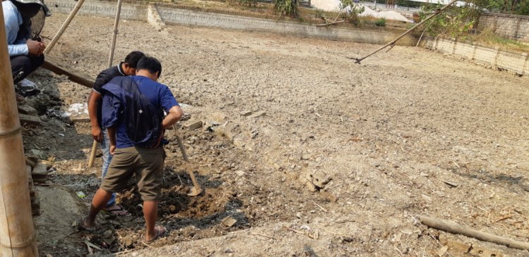 Осушенный пруд в Мьянме