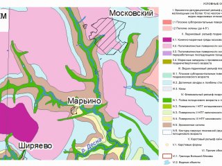 Фрагмент новой геоморфологической карты Большой Москвы. Источник: пресс-служба МГУ