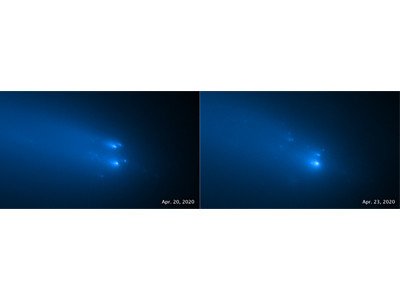 «Хаббл» увидел, как комета ATLAS распадается на маленькие части