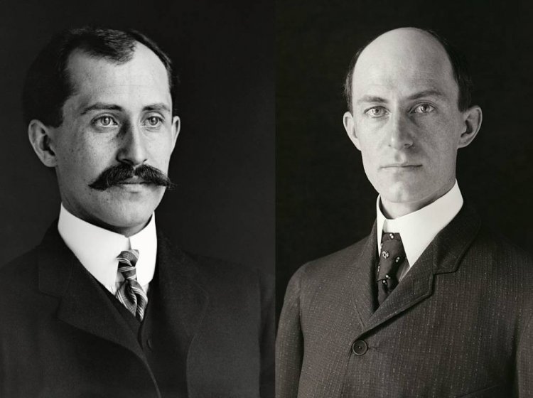 Братья Райт. Слева Орвилл Райт, справа Уилбер Райт. Фотографии сделаны в 1905 г. Источник фотографий: Википедия
