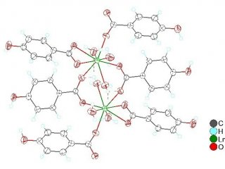 Рисунок 1. Молекулы ионов тербия и европия в кристаллических структурах