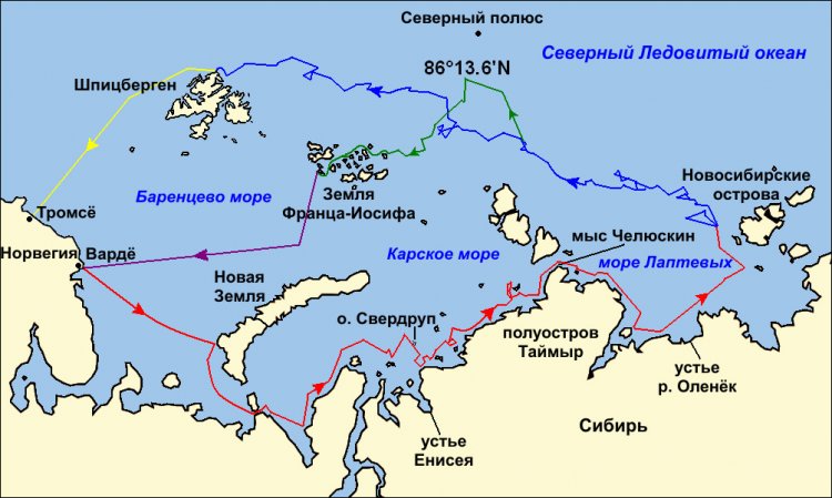 Карта экспедиции 1893-1896 гг. 