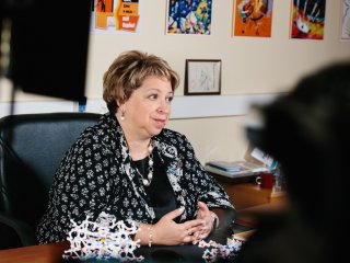 Лекция академика Юлии Горбуновой о металлоорганических каркасах. Фото: Ольга Мерзлякова / Научная Россия