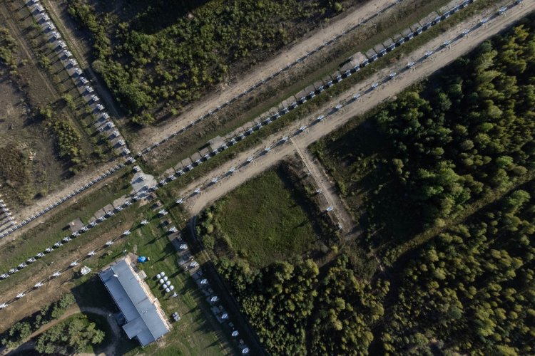 Сибирский радиогелиограф. Вид сверху.Фото: Евгений Козырев / предоставлено пресс-службой ИСЗФ СО РАН