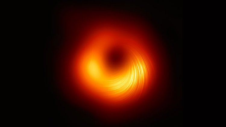 Новое изображение черной дыры показывает магнитные поля вокруг нее