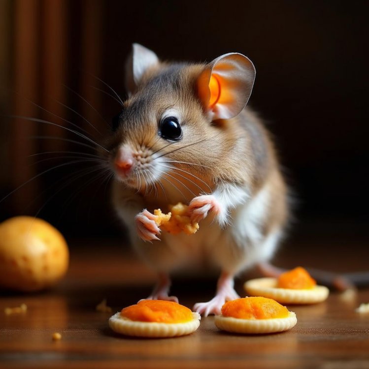 Мышь ест