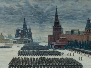 Парад на Красной площади в Москве 7 ноября 1941 года. Юон К.Ф. 1942 г.