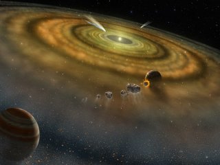 Планеты в протопланетном диске // Источник: NASA/FUSE/Lynette Cook