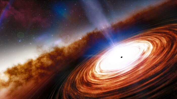 Астрономы наблюдали рентгеновское излучение самого яркого квазара