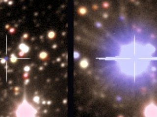 Везение астрономов: двойную звезду сфотографировали перед взрывом и сразу после