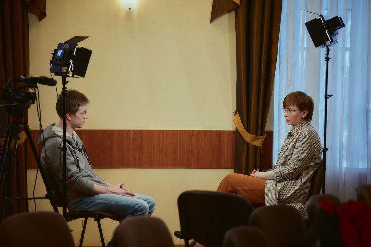 На записи интервью с Надеждой ТышкоФото: Елена Либрик / «Научная Россия»