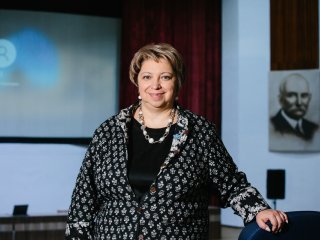 Лекция академика Юлии Горбуновой о металлоорганических каркасах. Фото: Ольга Мерзлякова / Научная Россия