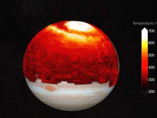 В атмосфере Юпитера обнаружена «тепловая волна» в 10 раз больше Земли