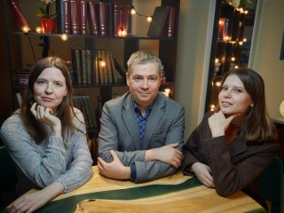  Запись интервью в студии портала «Научная Россия». Фото: Елена Либрик / «Научная Россия»