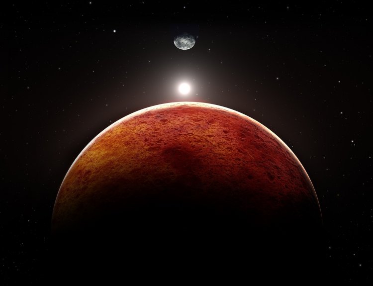 Планета Марс с Луны. Источник изображения: ru.123rf.com