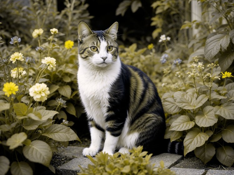 Кошка в саду. Источник: Freepik