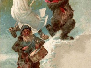 "Ряженые". Каразин Николай Николаевич. Рождественская открытка. 1899 г.