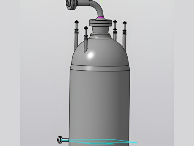 3D-модель двухступенчатого реактора для переработки нефти. Источник пресс-служба ПНИПУ
