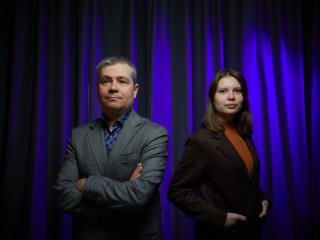 Андрей Дунаев и Юлия Локтионова в студии портала «Научная Россия». Фото: Елена Либрик / «Научная Россия»