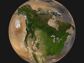 Это североамериканский континент, наложенный на поверхность Марса