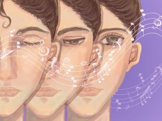 Пока звучит музыка, глаза женщины моргают в такт, демонстрируя скрытую синхронность между слухом и движением, которая связывает музыкальный ритм с глазодвигательной системой. Фото: Yuxi Gao (CC-BY 4.0, https://creativecommons.org/licenses/by/4.0/)